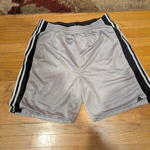 Men's Gray and Black Polyester Adidas Shorts